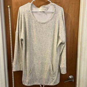 Size 2X - French Laundry - Beige Long Sleeve Waffle Texture Pullover